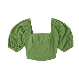 Abercrombie & Fitch Corset Puff Sleeved Top size XL